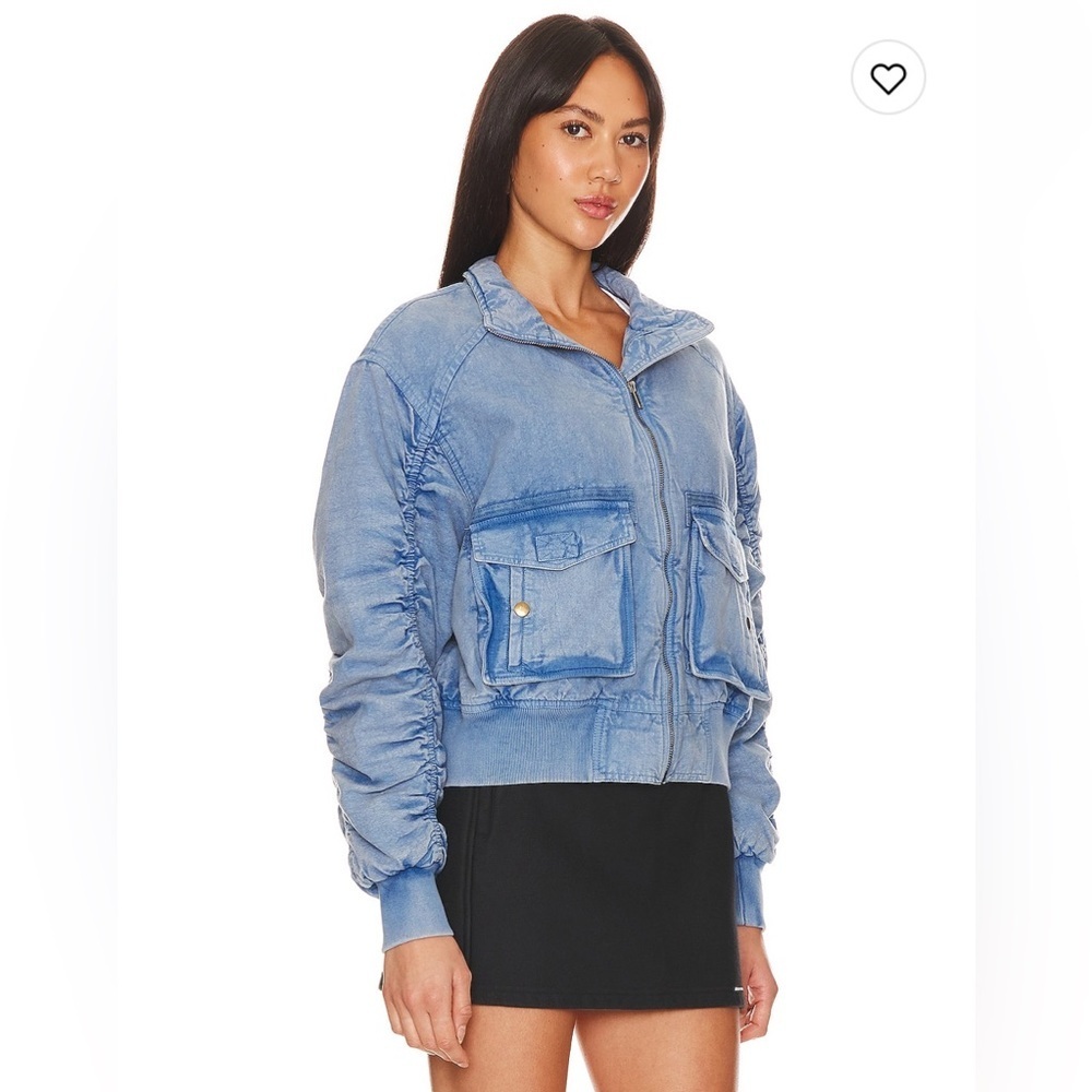 NWT We The Free Flying High Denim Bomber Jacket - Picture 3 of 5